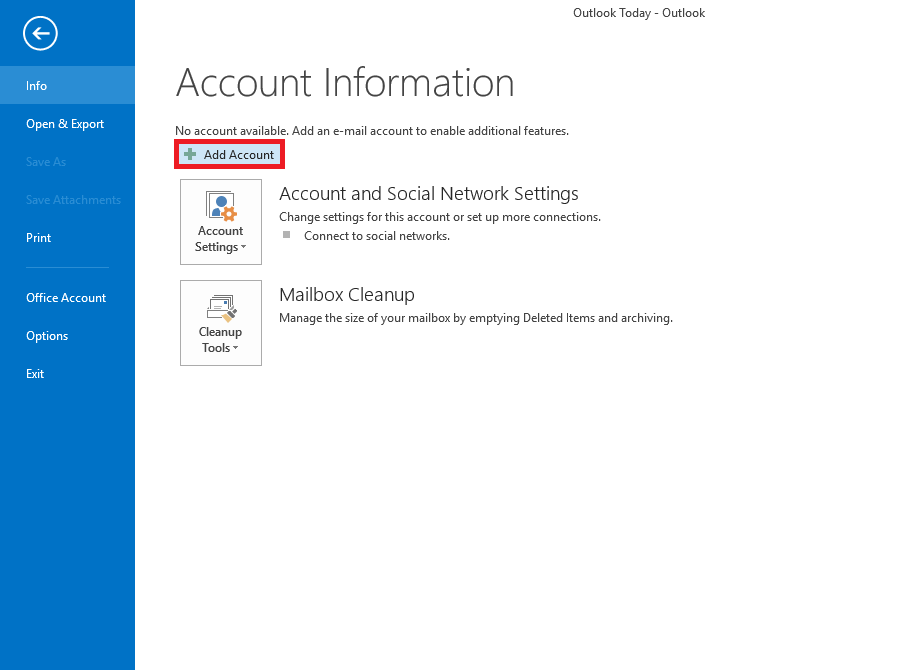 how to add account on outlook mac